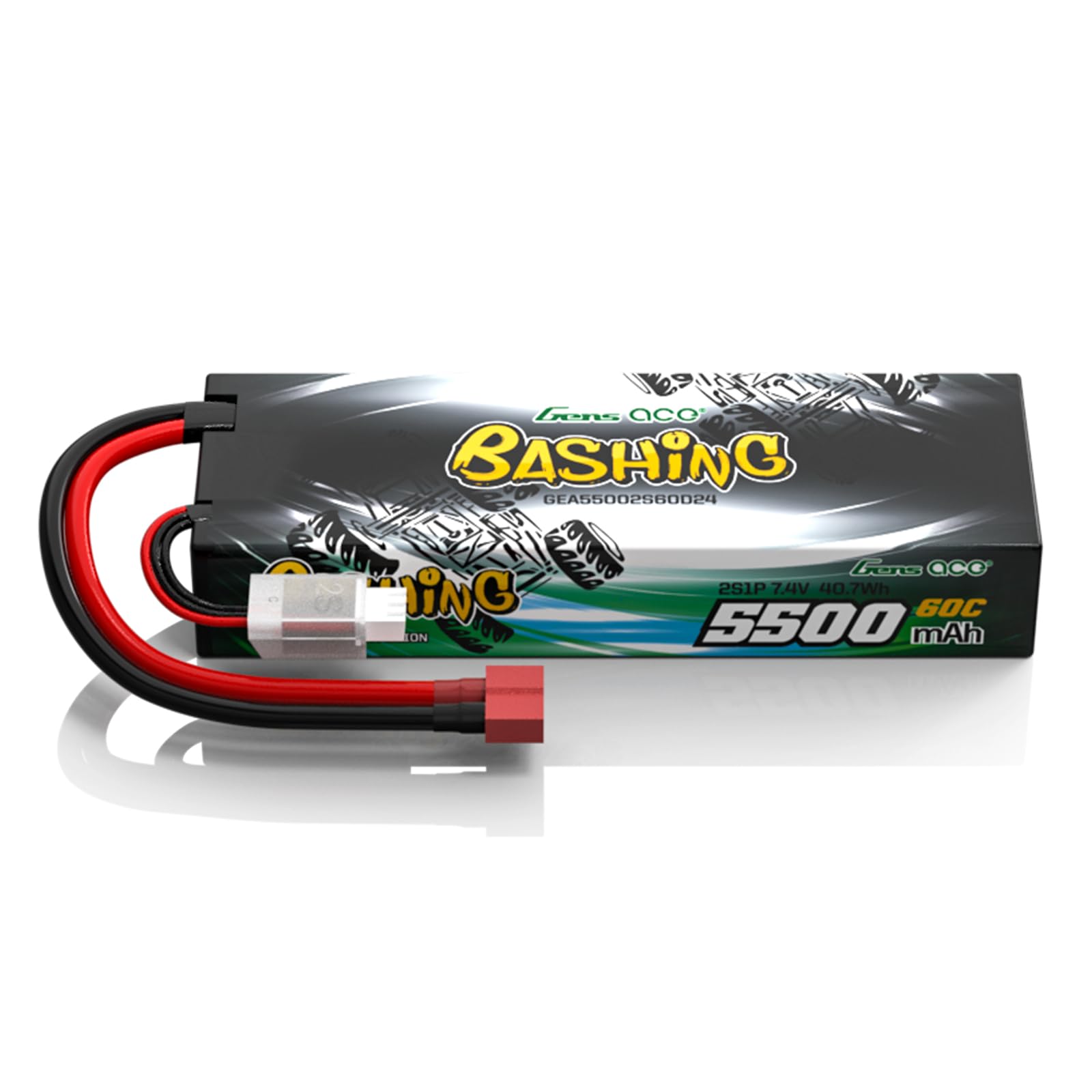 Gens Ace 2s Lipo Akku 7.4V 5000mAh - Mit T Stecker Für RC Autos 1/8 1/10