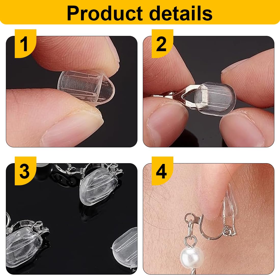 Set di 100 cuscinetti trasparenti in silicone per fermagioielli e stabilizzatori per orecchini, pratici accessori per orecchini a bottone – acquista a prezzi convenienti sul marketplace