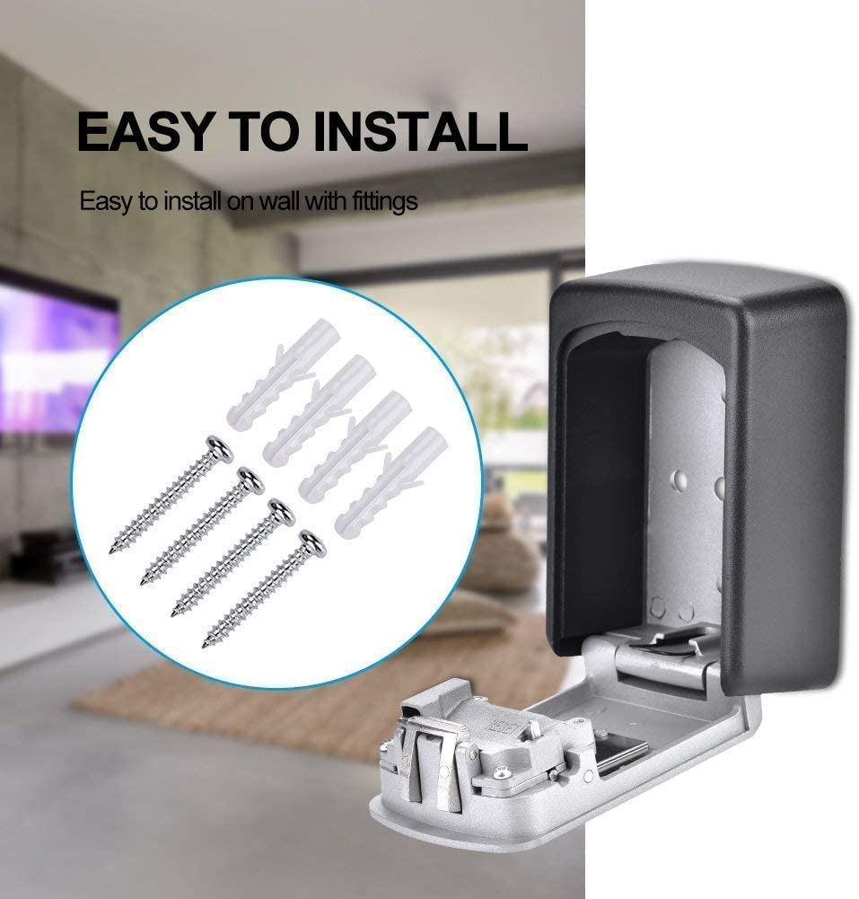 Caja Fuerte de combinación para Llaves con código de 4 dígitos, de combinación, Resistente al Agua y al óxido, Cerradura para Montaje en Pared