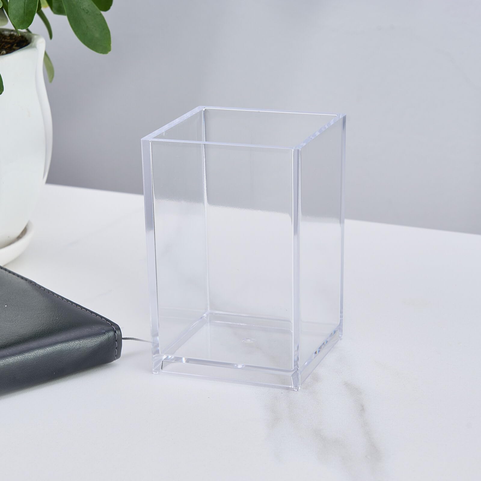Clear Acrylic Pencil Pen Holder Cup,Desk Accessories Holder,Makeup Brush Storage Organizer