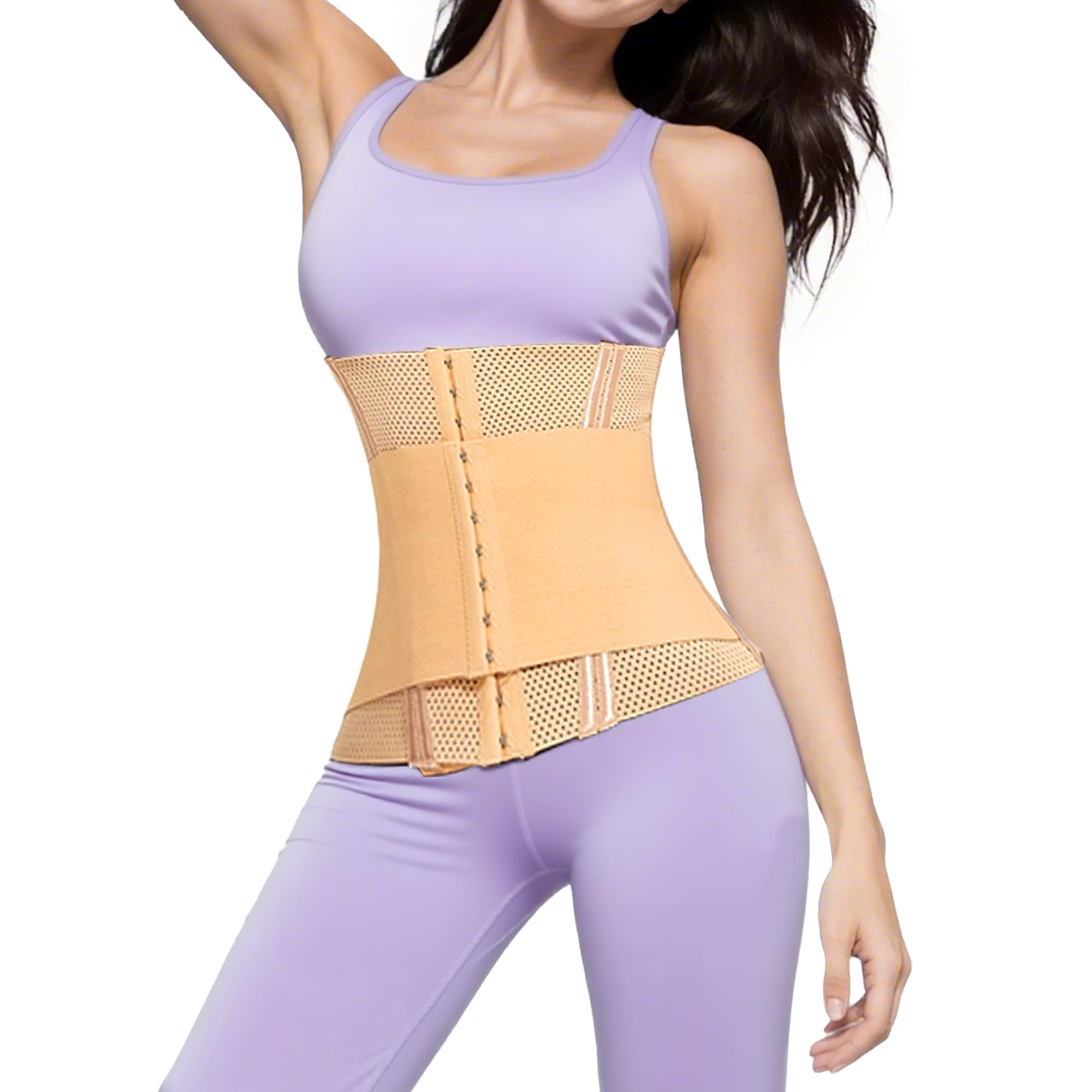 JXCTNNU Waist Trainer Women Body Shaper Sweat Belt Waist Cincher Postpartum Belly Wrap Waist Trimmer Suitable for Sports and Everyday Life, Unisex (Beige, L(80-88cm))