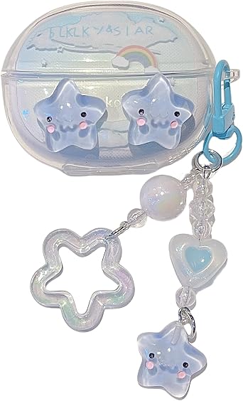 Gradient Clear Blue Star Pattern Headphone Earphone Cover with Pendant Case for Lenovo Thinkplus LP5 Pro