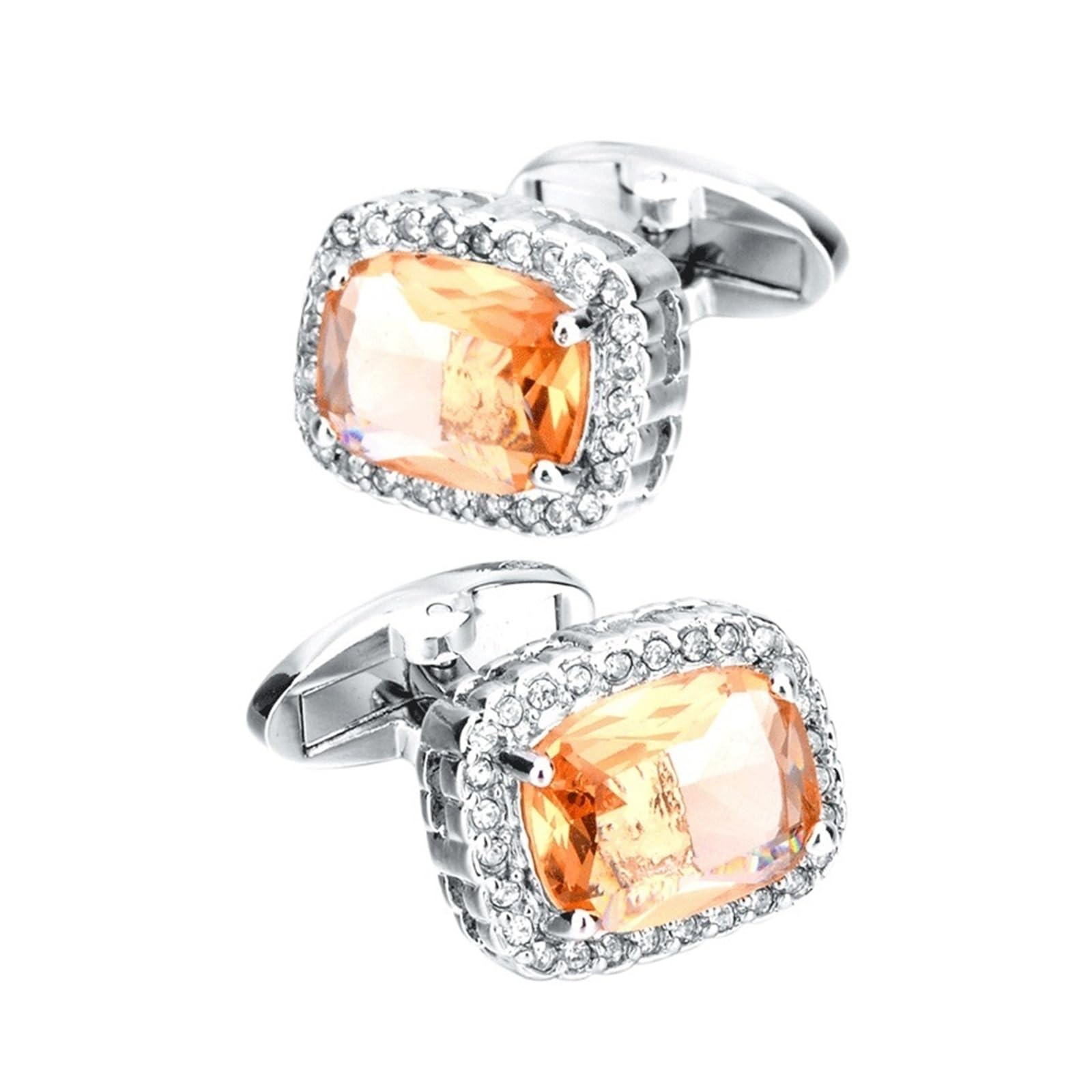 Gemelos de Cristal de circón, Clavos de Manga de Negocios, Clavos de puño de Camisa Francesa for Hombre