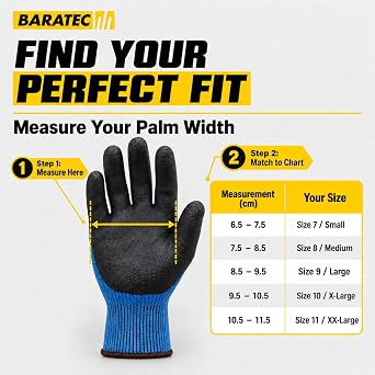 12 Pairs of Waterproof Latex Safety Gloves Size 9/L
