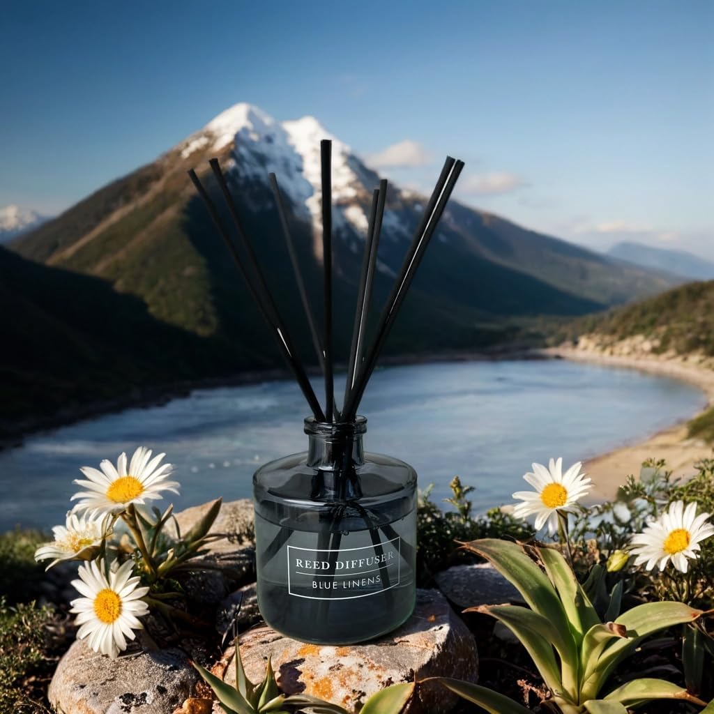 Bellevue Diffuser, 6 fl oz Glass Filled Diffuser, Highly Concentrated Fragrances with Essential Oils, Home Fragrance, Scent:Blue LINENS - Image 7