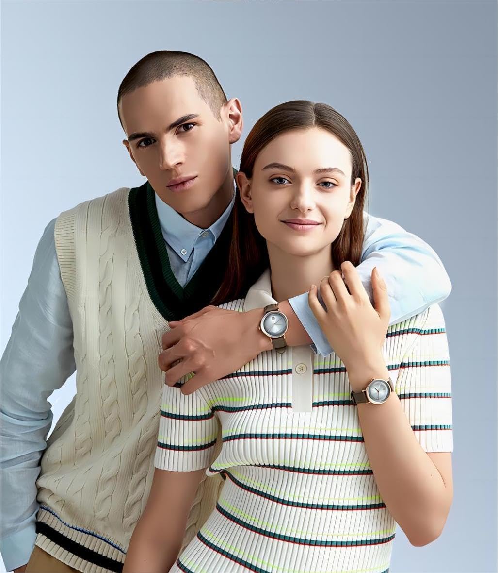 GOLDEN MAPLE Women‘s Watch, Quartz Movement, Minimalist Style Leather Strap - Image 2