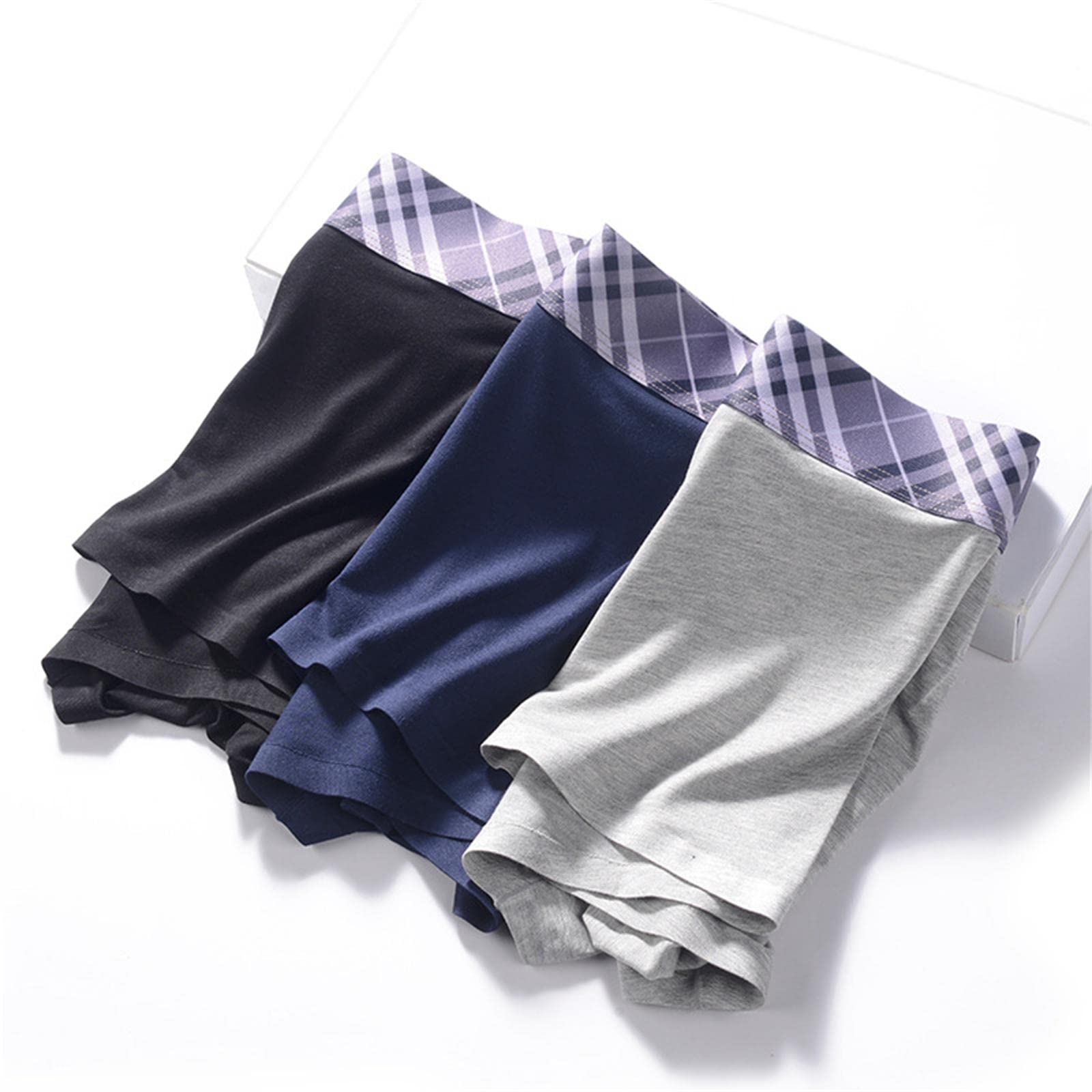 Boxer Uomo Tinta Unita Autunno Inverno Mid-Waist Color Solid Color Traspirante Uomo Modal Seamless Boxer Slips 3 Packs
