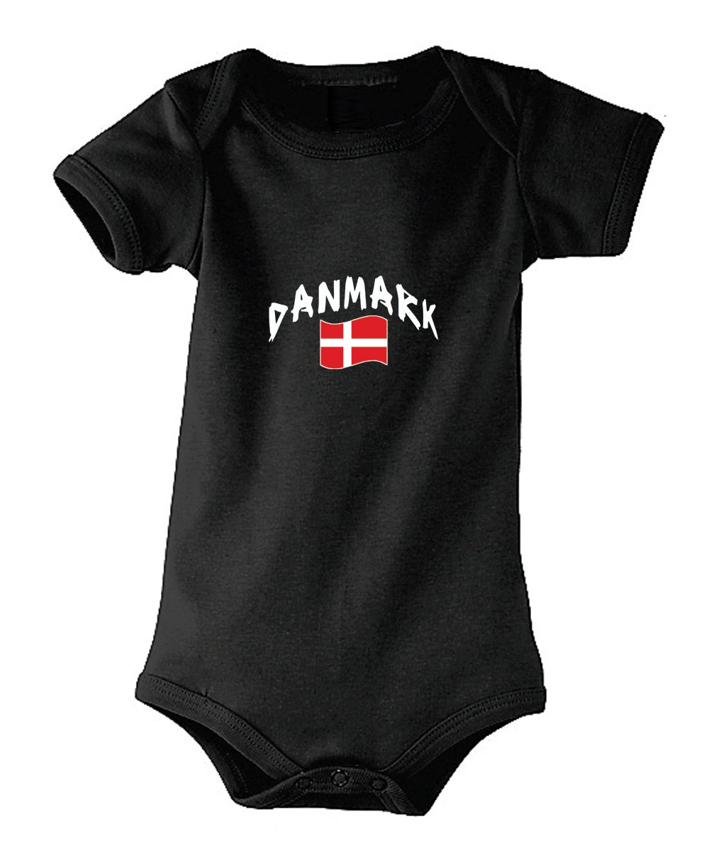 Supportershop Kids Denmark Baby Bodysuit - Black, 6-12 Months