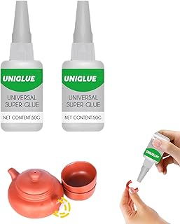 HULIJUAN Uniglue Universal Super Glue Welding High-Strength Oily Glue Fast Repair and Curing for Metals, Plastics, Jade Etc (30g, 2pcs)