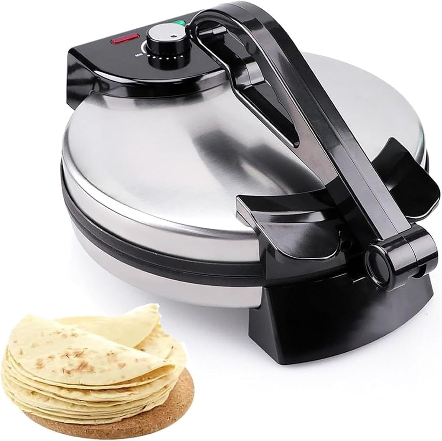 Plancha eléctrica antiadherente para crepes de 1500 W y 250 mm