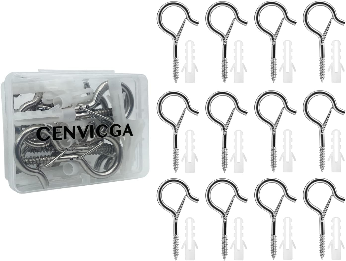 12Pcs Q Hanger Screw Hooks Capacity Screwin Hooks Screwin Eye Hooks