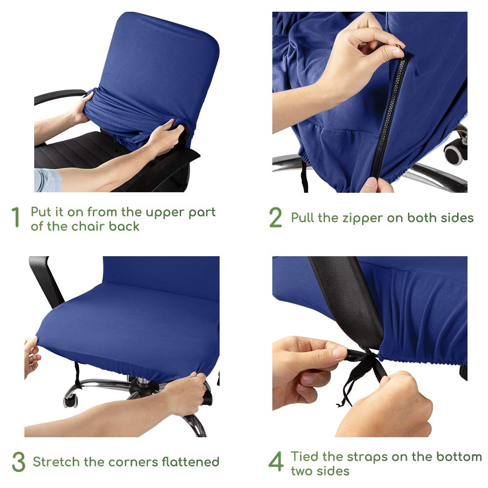Housse De Siège De Bureau Extensible - Tissu Polyester élastique, Lavable En Machine, Protection Anti-poussière Et Anti-rayures