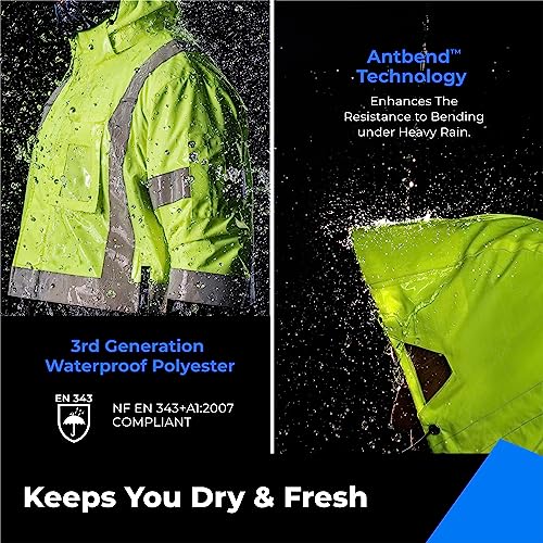 image for toolant Reflective Waterproof Safety Jacket for Men - High Visibility,