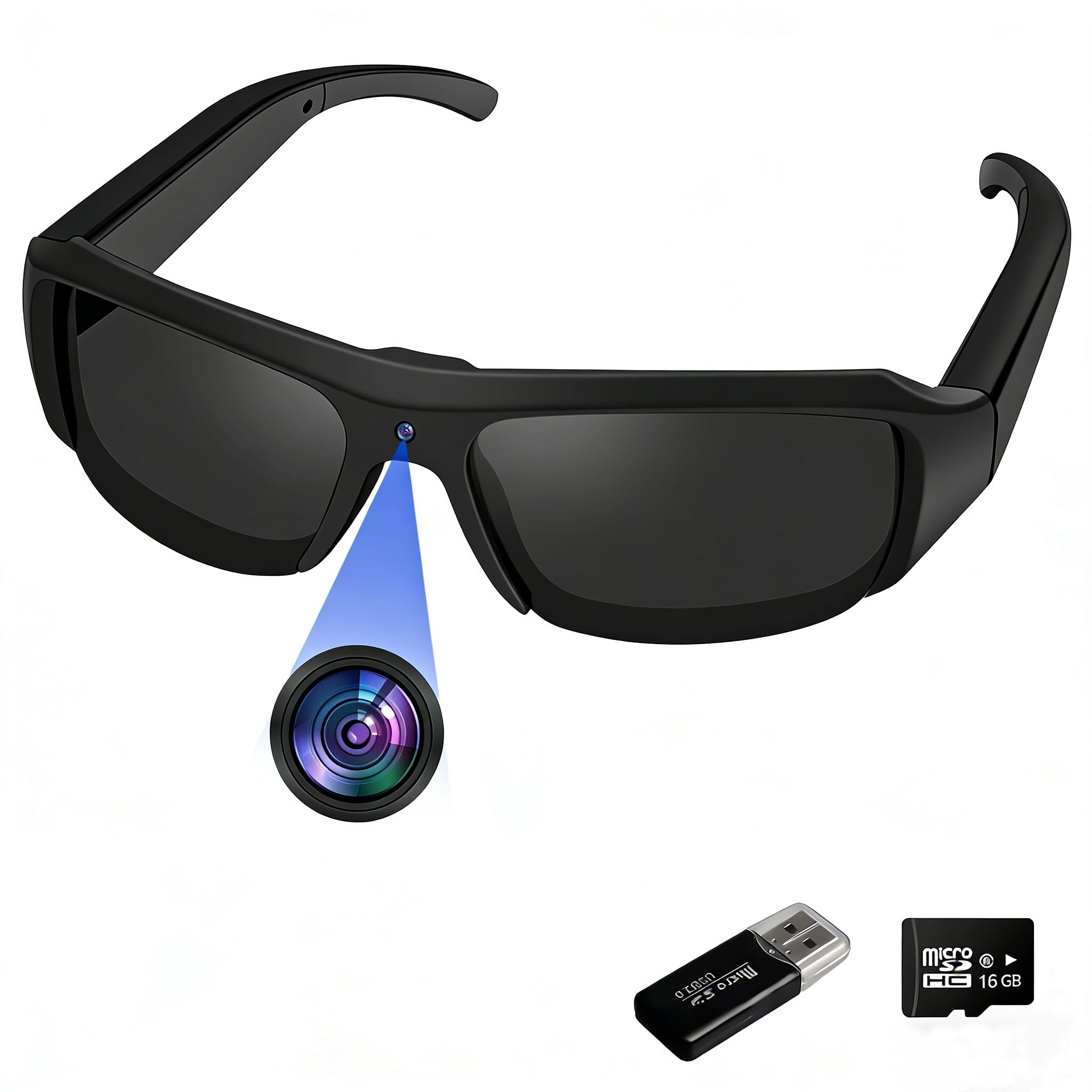 Camera Sunglasses Sports Action Glasses Camera 1080P Video Camera Glasses UV Protection Polarized Lens Support Photos Videos Recording