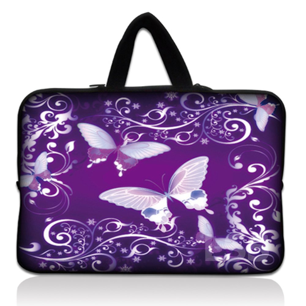 LSS 12.3 inch Laptop Sleeve Bag Carrying Case Pouch with Handle for 11" 11.6" 12" Acer, Asus, Dell, Hp, Sony, Toshiba, Pink Plumeria Flower — view 18