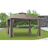 Sunjoy 110109105 Original Replacement Canopy for Sonoma Resin Wicker Gazebo (10X12 Ft) L-GZ815PST-1 Sold at BigLots, Brown