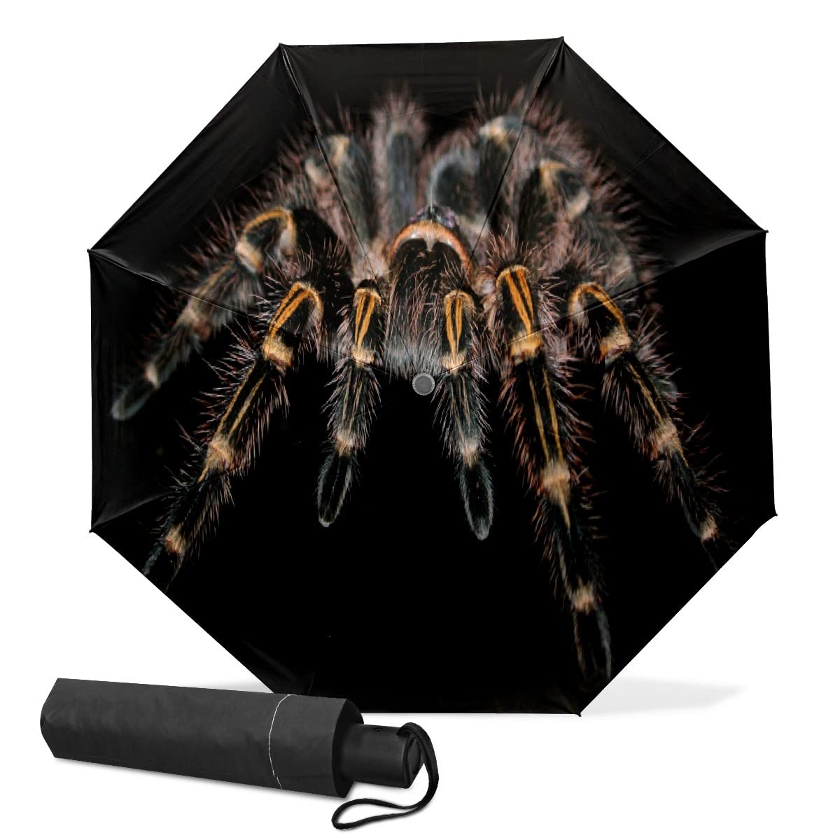 ZGONOHYE Compact Travel Umbrella Mexican Tarantula Spider Small Folding Sun & Rain Umbrellas Windproof Mini Auto Open & Close Portable Umbrella