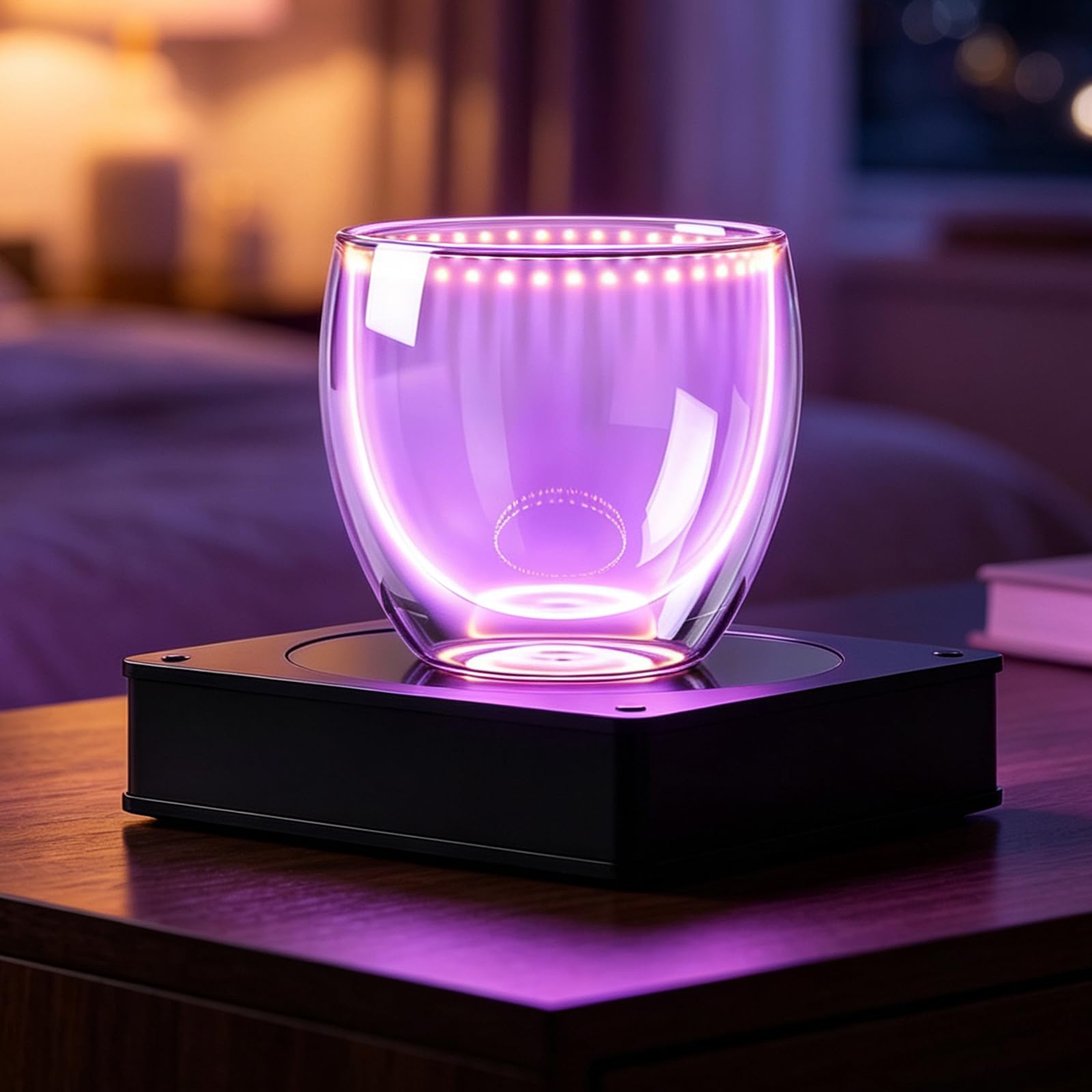 Vaso De Plasma con Bobina De Tesla, Taza Luminosa con Efecto De Rayo, Vaso De Cristal con Efecto De Rayo Eléctrico, Cristalería Iluminada Sensible Al Tacto con Base Excitadora, para Regalo