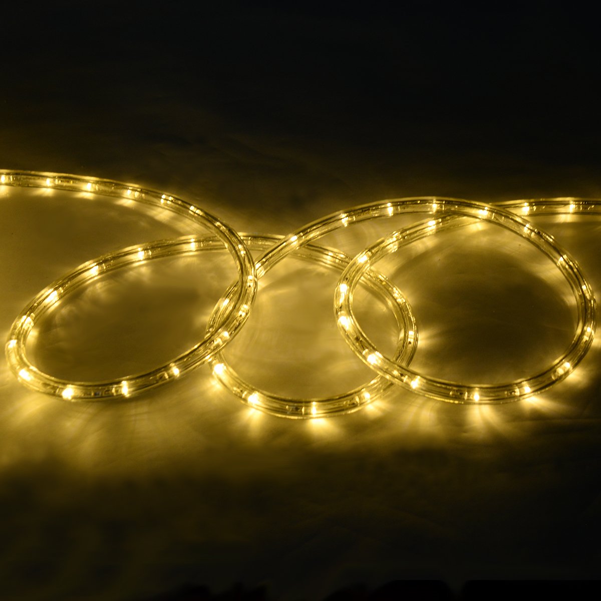 COSTWAY Lichterschlauch außen 10M, Lichtschlauch mit 360 LEDs, Lichterkette wasserfest, strombetrieben, LED Lichtschlauch für Dekoration, Party, Garten, Hochzeit (Warmweiß)