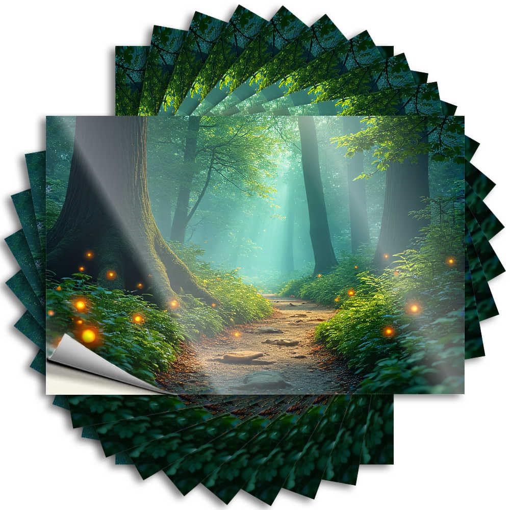 Unique Bumper Tattoo | Magical Forest Path with Glowing Lights Motivational for Boys Decor(6X9CM)