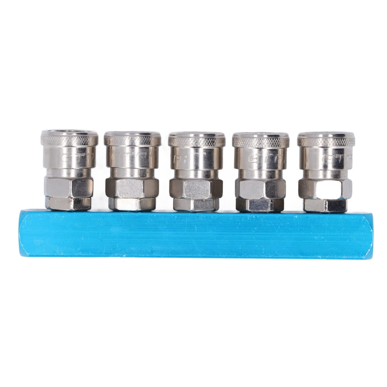 Bloque distribuidor neumático de aluminio con conectores de acero inoxidable de alta precisión