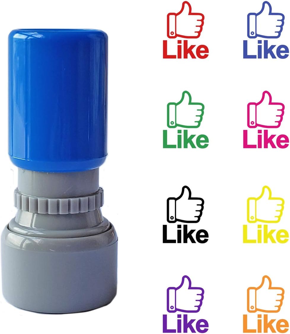 SSEELL Like Stamp Self Inking Thumbs Up Round Teacher Stamp Impression Size 12x10mm - Red Ink Color