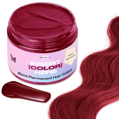 INH Color semipermanente para el cabello rojo rubí acondicionador de depósito de color tinte temporal para el cabello máscara acondicionadora de