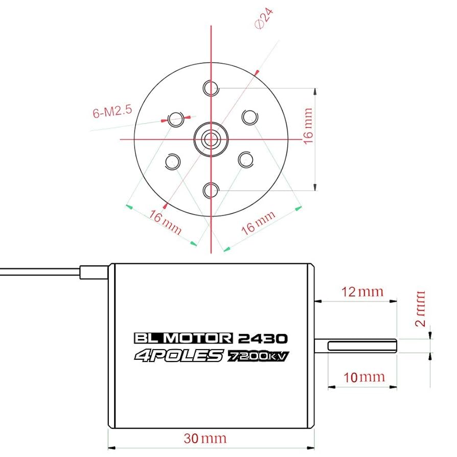 Amazon.com: GoolRC 2430 7200KV 4P Sensorless Brushless Motor