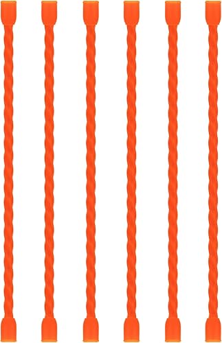 Gesipor 6 bridas de silicona de 6 pulgadas de diámetro reutilizables con núcleo de acero de 0.197 in de diámetro, lazos de torsión de goma flexibles