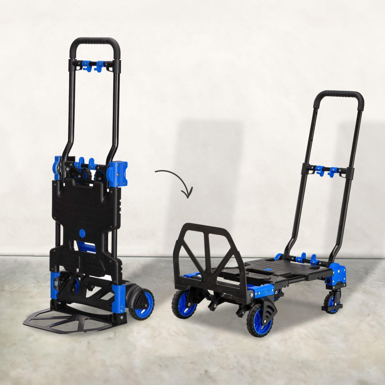 Linxor - Carrello pieghevole 2 in 1 con piattaforma a 4 ruote - Portata 137 kg