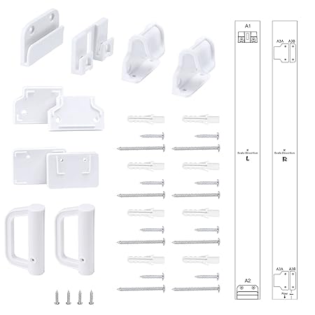 Babepai Hardware Replacement Parts Kit for Retractable Baby Gate, Full Set Wall Mounting Accessories Brackets Anchors Screws Wall Spacers Latches Repair Parts for Retractable Gate Asin B08WWQLBHY