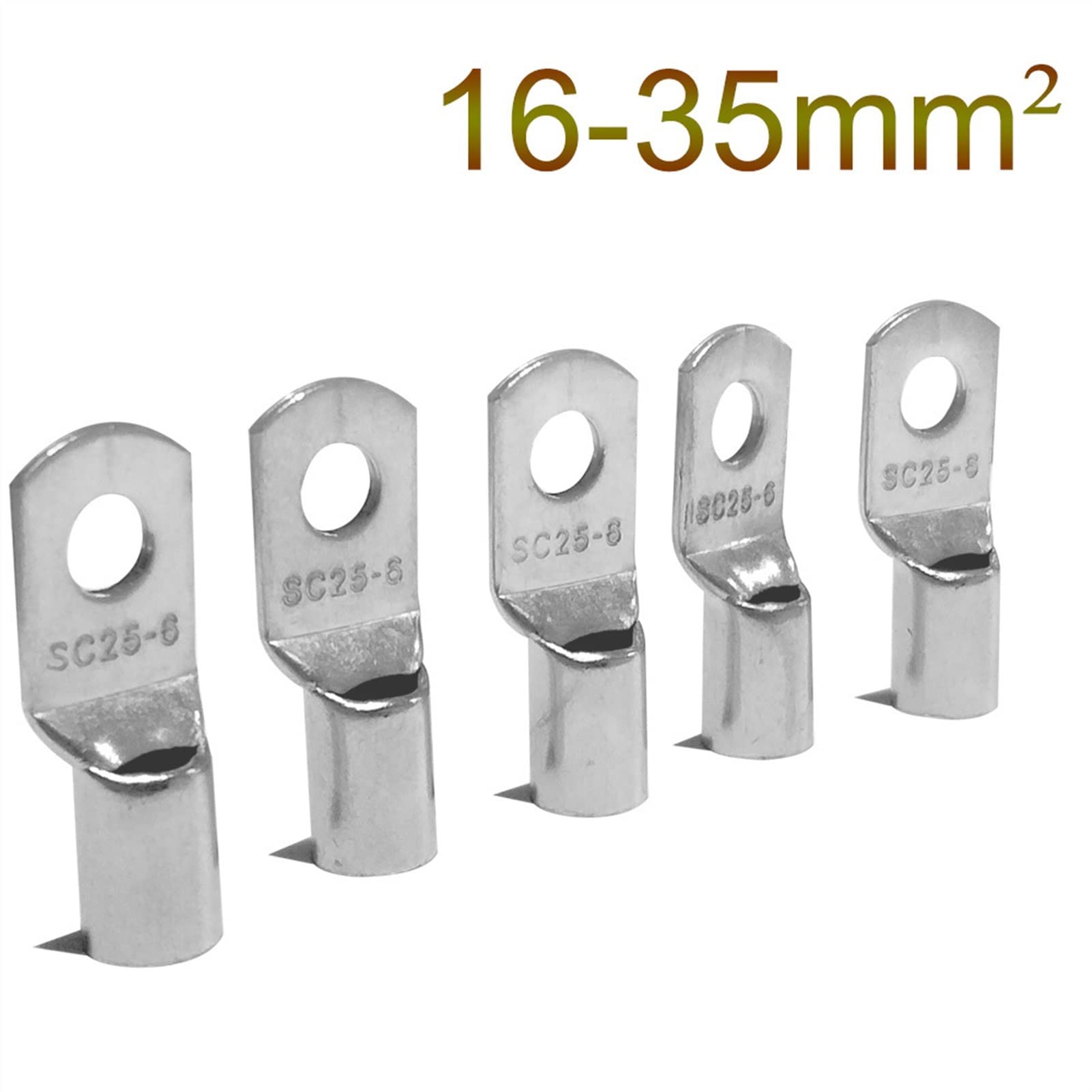Ringkabelschuhe 10 STÜCKE/5 STÜCKE Sortiment Verzinnte Kupferösen Ring Crimp Terminal Draht Schweißen Kabelstecker Anzug SC16-6 SC25-8 SC35-8(Sc35-12,10PCS)