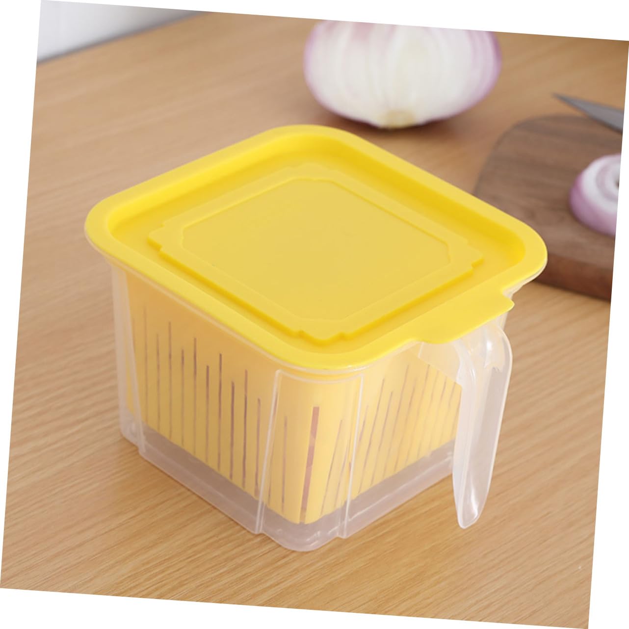 Ciieeo 2 scatole doppie versatili per alimenti, accessori da cucina per verdure fresche e frutta, design di drenaggio mantiene il cibo asciutto e nutriente per frigorifero contenitori organizer