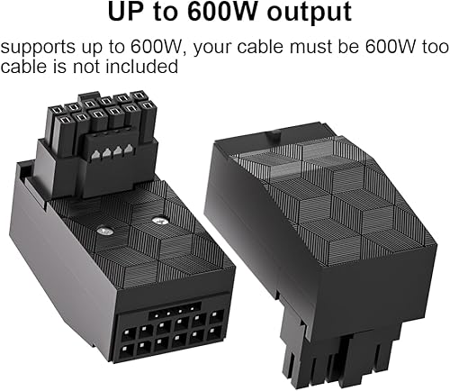 Miniatura 3 de 12VHPWR Adaptador de 90 grados Conector de alimentación GPU de 16 pines 600W Pcie5.0 Adaptador de corriente de ángulo recto para tarjeta gráfica GPU