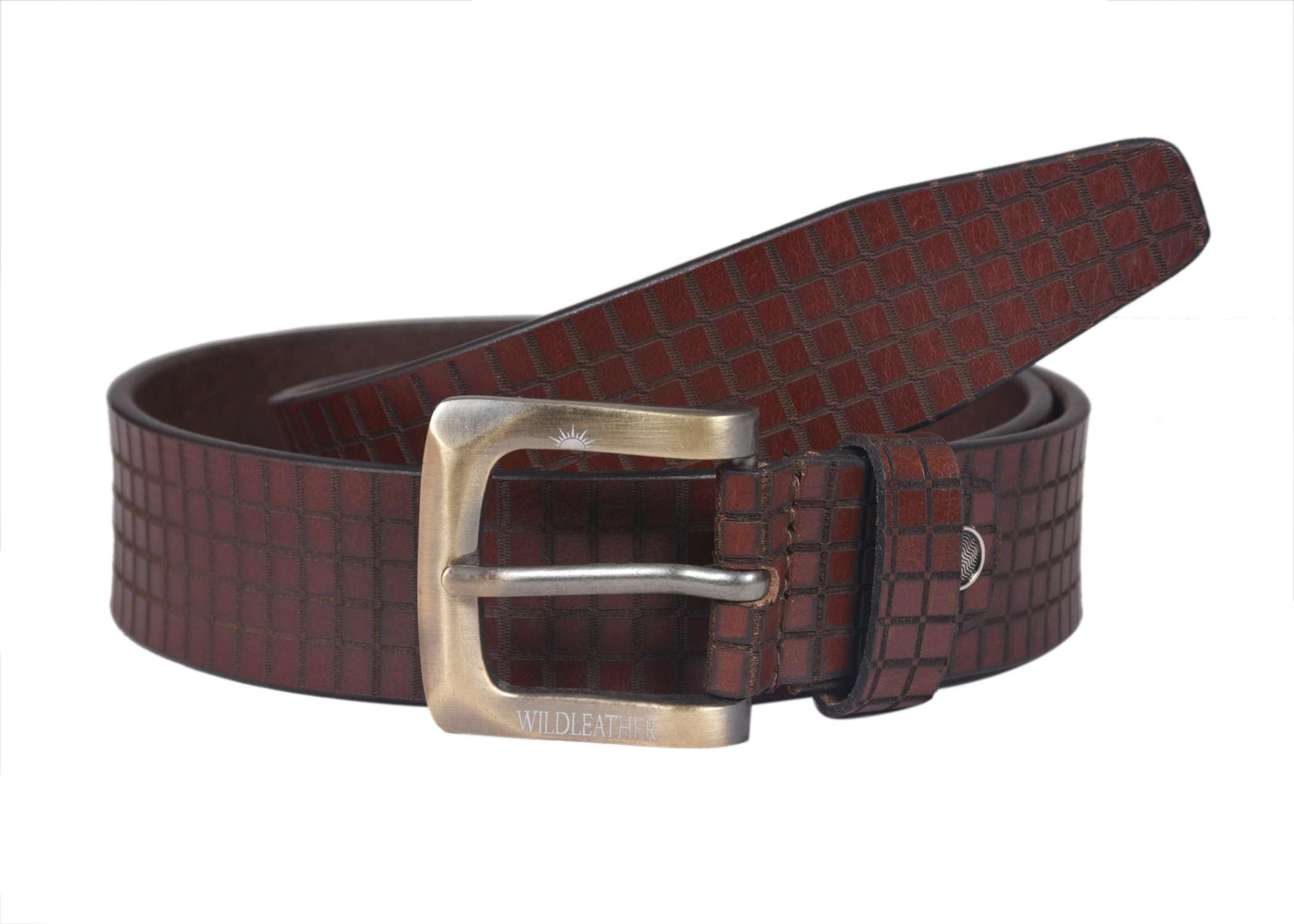 ALSHAD FOOTWEAR Men's Genuine Leather Pin Buckle Belt | Adjustable Waistband 28 to 44 Inches | Perfect for Formal and Casual Wear (Brown) 2