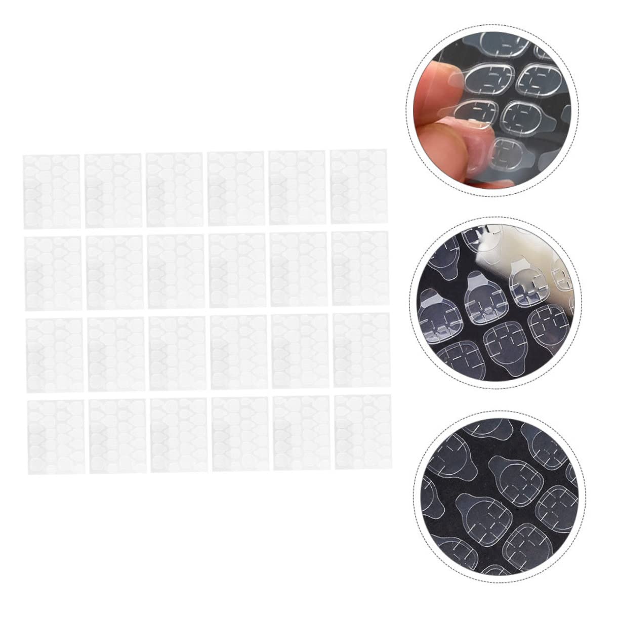 Healeved 160fogli Colla Gel Per Unghie Finti Adesivi Doppia Faccia Trasparenti Per Manicure Strisce Adesive Per Unghie Kit Per Nail Art Per Eventi e Feste