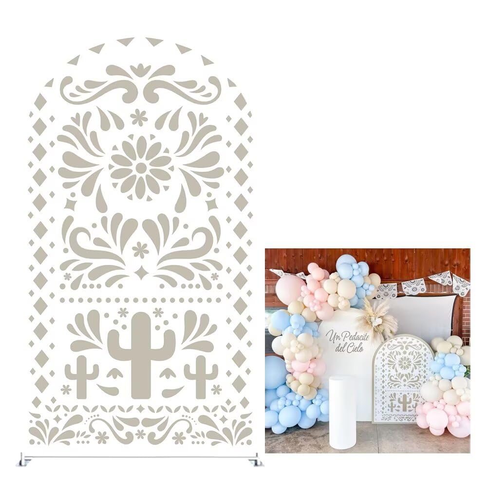 KONPON Arch Backdrop Covers for Mexican Fiesta Party Stretchy Arch Stand Fabric Cover Baptismx Baby Shower Cake Table Supplies Decoration(Only Cover)