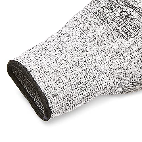 Amazon Basics Cut Resistant Work Gloves, Cut Level A2, Polyurethane Coated Gloves, Touch Screen, Salt And Pepper, Size 10, Xl, 2-Pair #TOP5