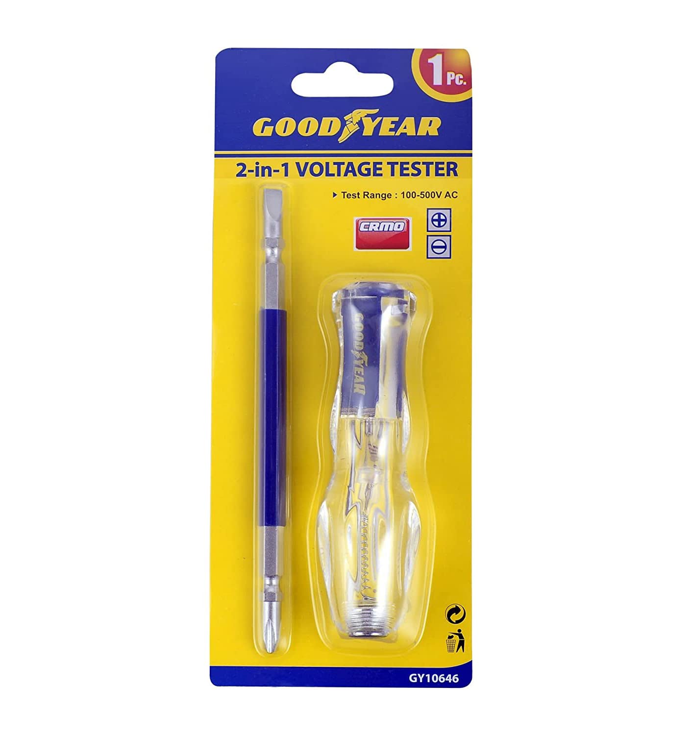 Goodyear Voltage Tester, Voltage Tester Pen, Voltage Tester Detector, Voltage Tester Screwdriver, 2-In-1 Voltage Tester With Test Range 100-500V Ac Electric Analog Voltage Tester,Blue (B01MG1JLYJ) Amazon Price History, Amazon Price Tracker