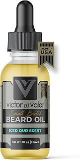 Small Batch Beard Oil - Moisturizing Oils To Help Style Your Beard or Mustache and Promote Growth - (Iced Oud Scent 1oz)