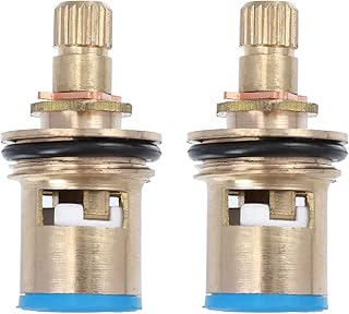 Homoyoyo 2pcs Faucet Spool Hot Tap Valves Water Faucet Accessories Metal Water Faucet Valves Tap Valves Core Hot and Cold Water Faucet Valves Faucet Valves Core Copper All Bronze Ceramics