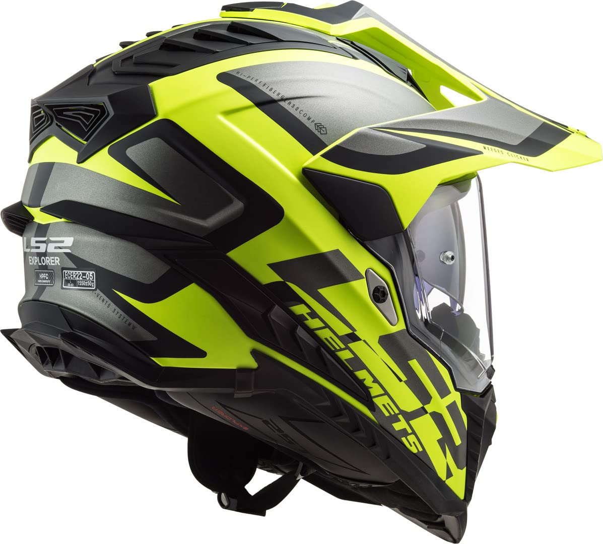 LS2, kask motocyklowy Cross Explorer Alter czarny żółty 06, L
