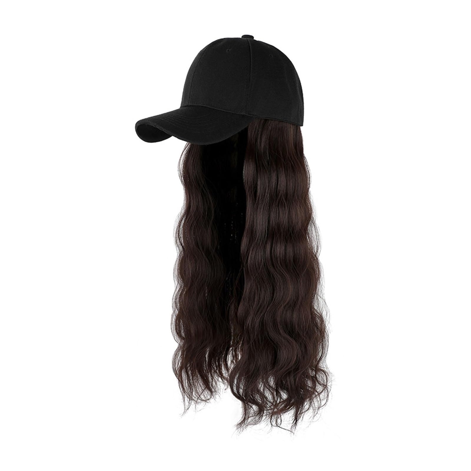 Wig Cap Gorro de pelo largo Sombrero vacaciones largas Cuerpo Moda Señora Cabeza Juegos cabello peluca(1)
