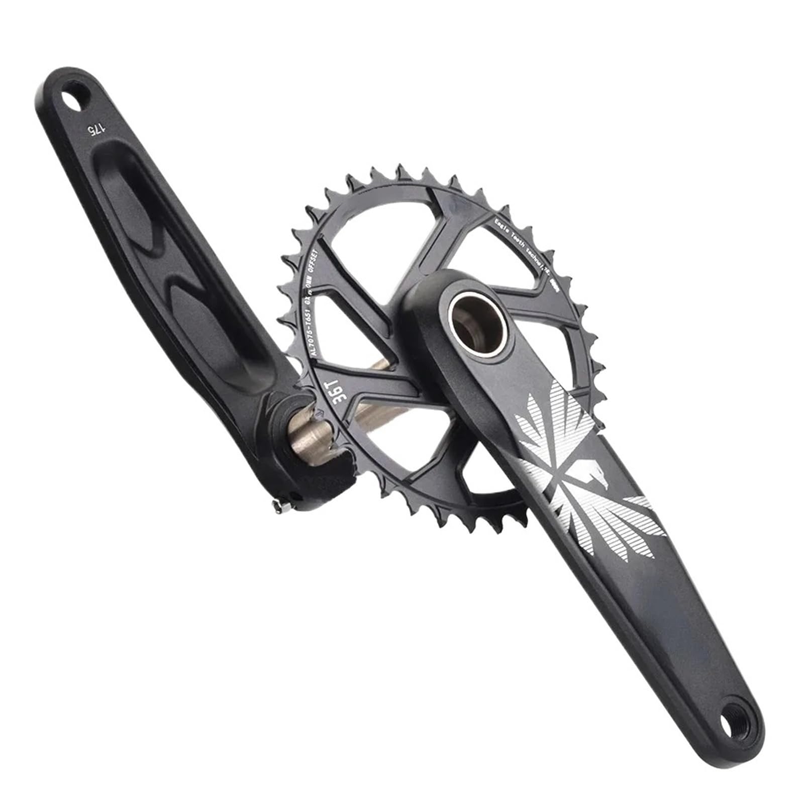 Compatible avec Le pédalier de vélo VTT GOLDIX, 0 degré, 170 mm/175 mm, Alliage d'aluminium, Options de Plateau 30T-38T/18 (Angle de manivelle 36T, 170 mm)