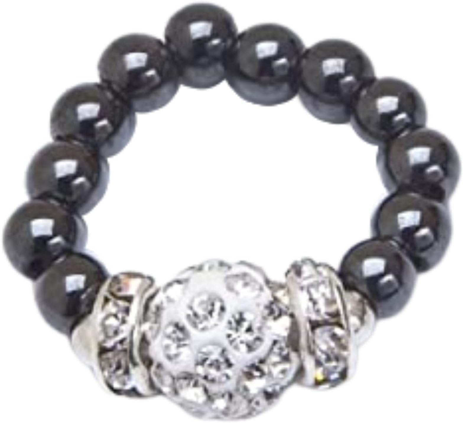 Silver Crystal Magnetic Therapy Stretch Wellness Ring