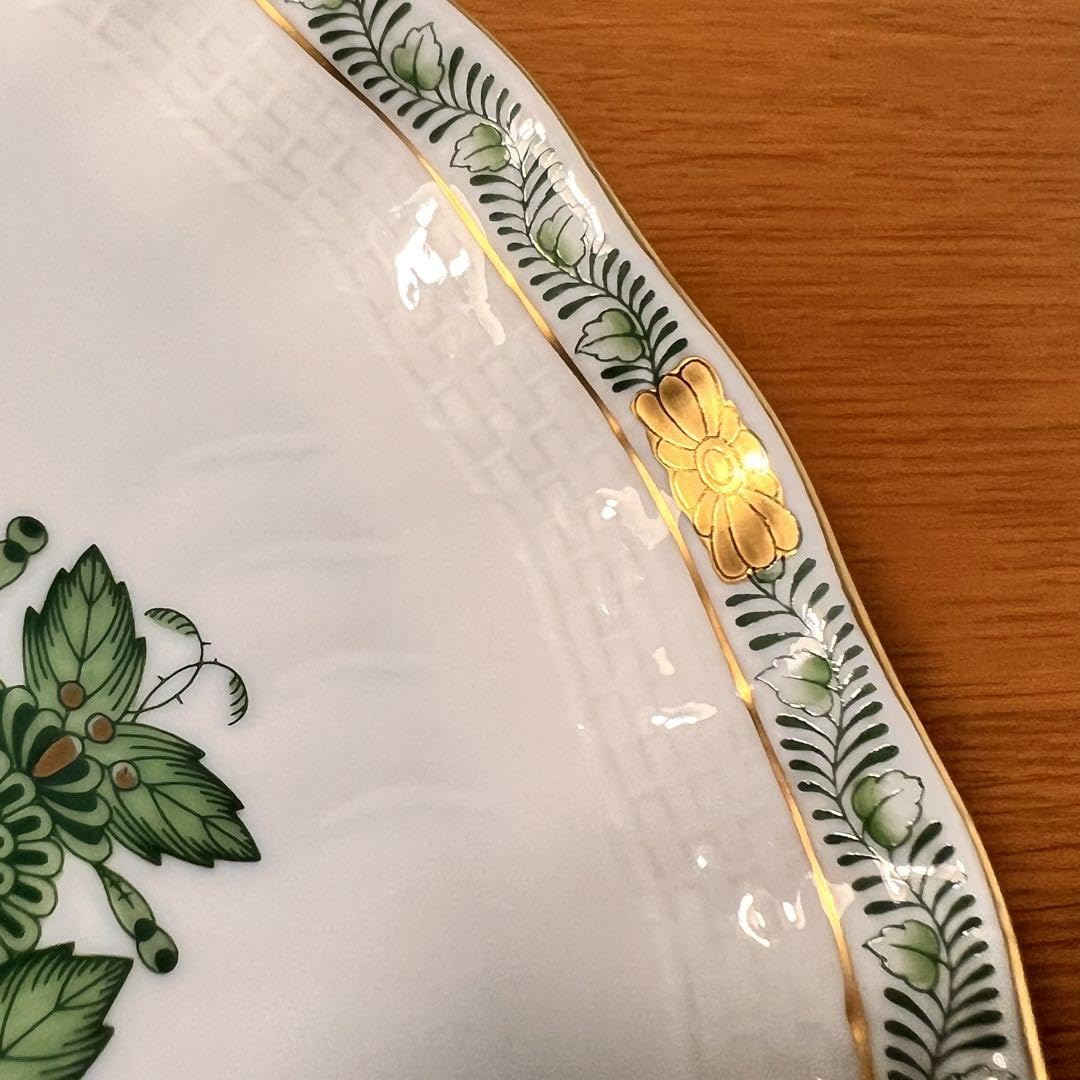 Amazon.co.jp: ヘレンド アポニーグリーン スイートディッシュ フリー  