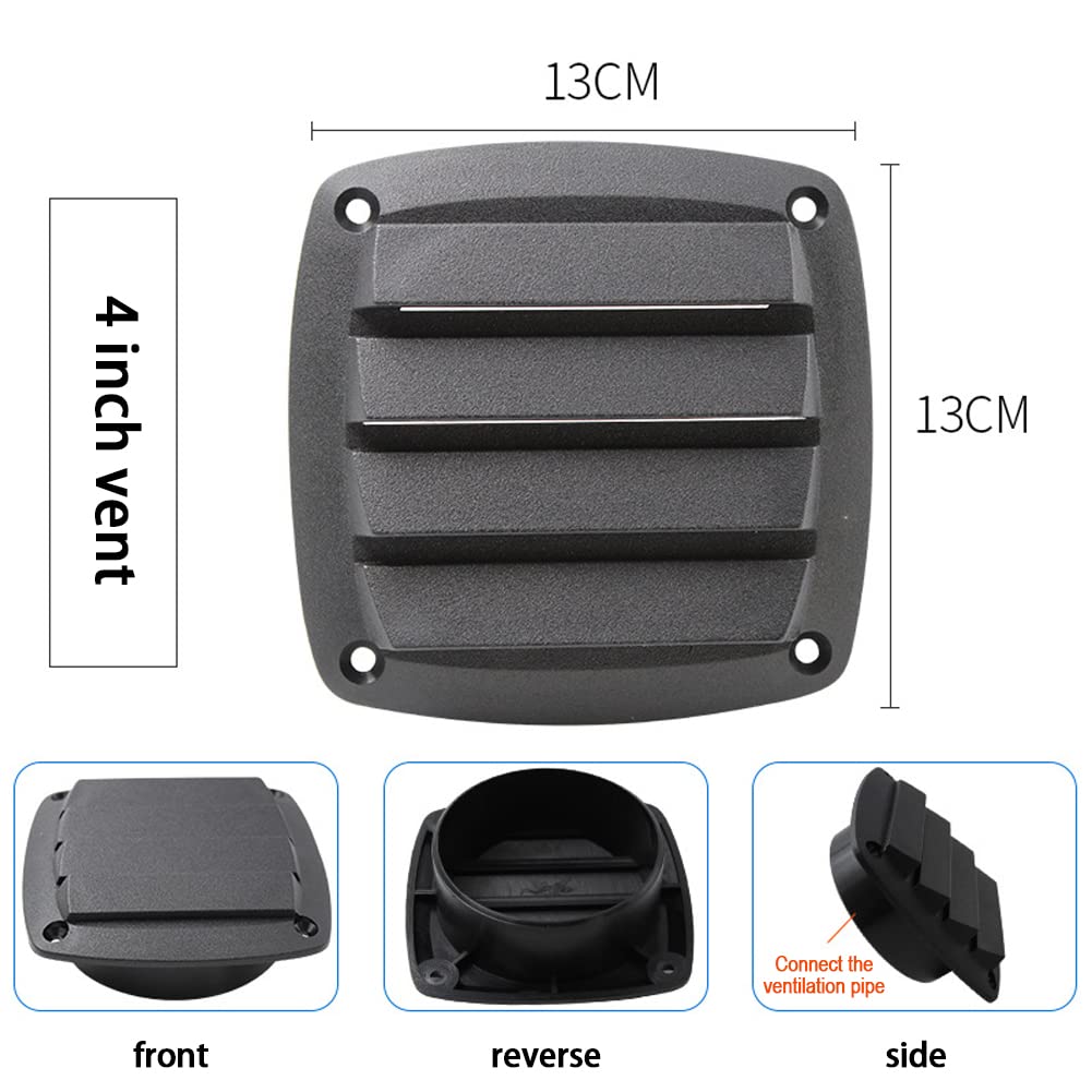 Camper-ventilatierooster, 10 cm (10 cm) nylon ventilatieopeningen, weerbestendig rooster, RV lamellenrooster, afzuigkap voor camper, luchtontluchtingsafdekking, afzuigkap, buiten, afvoerklep