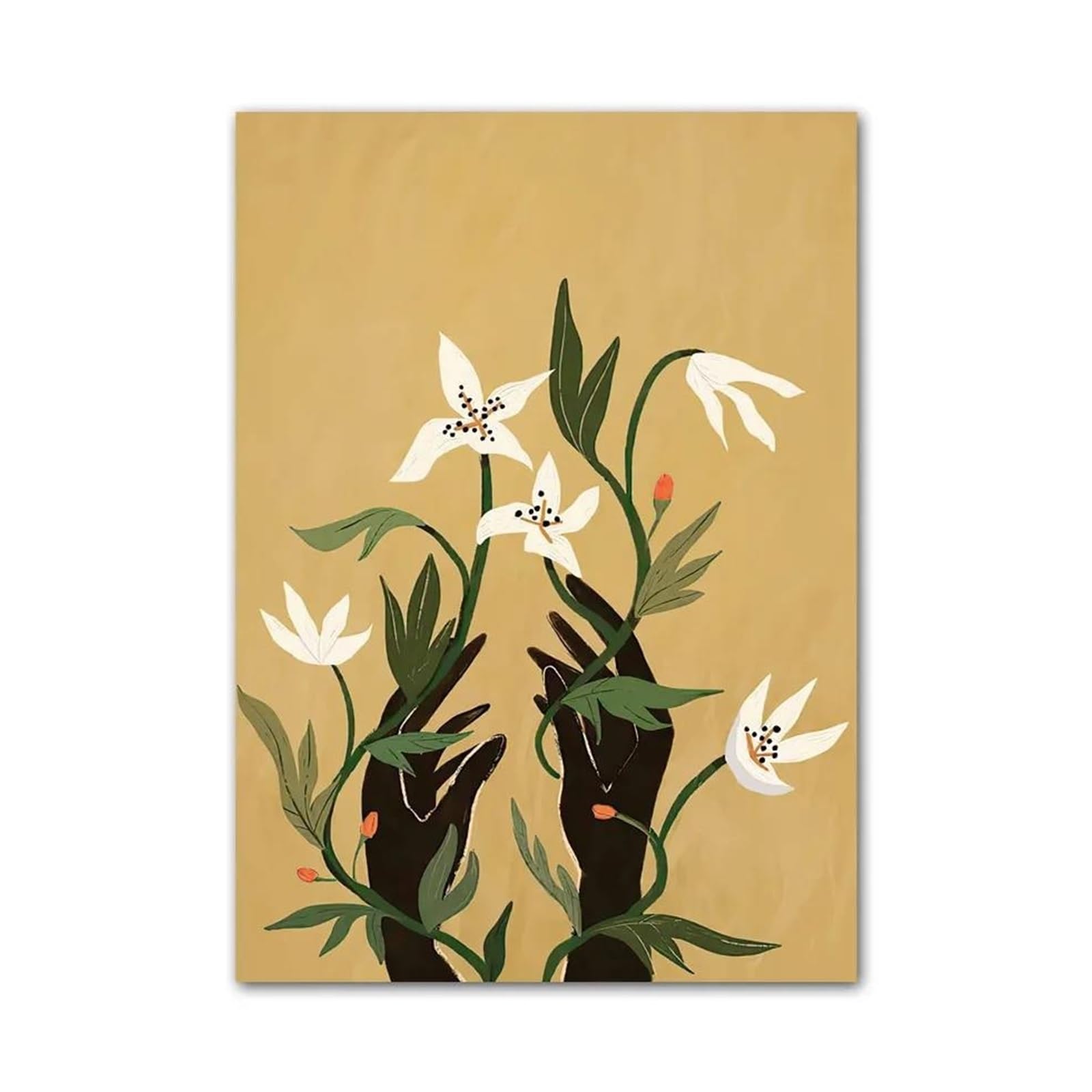 Xenite Girls G Wall Art Canvas Prints Retro Irl Flower Leaf Vase Abstract Allery Poster No Frame Wall Art Prints Canvas Paintin Pictures For Livin Room Decor(,30X40cm)