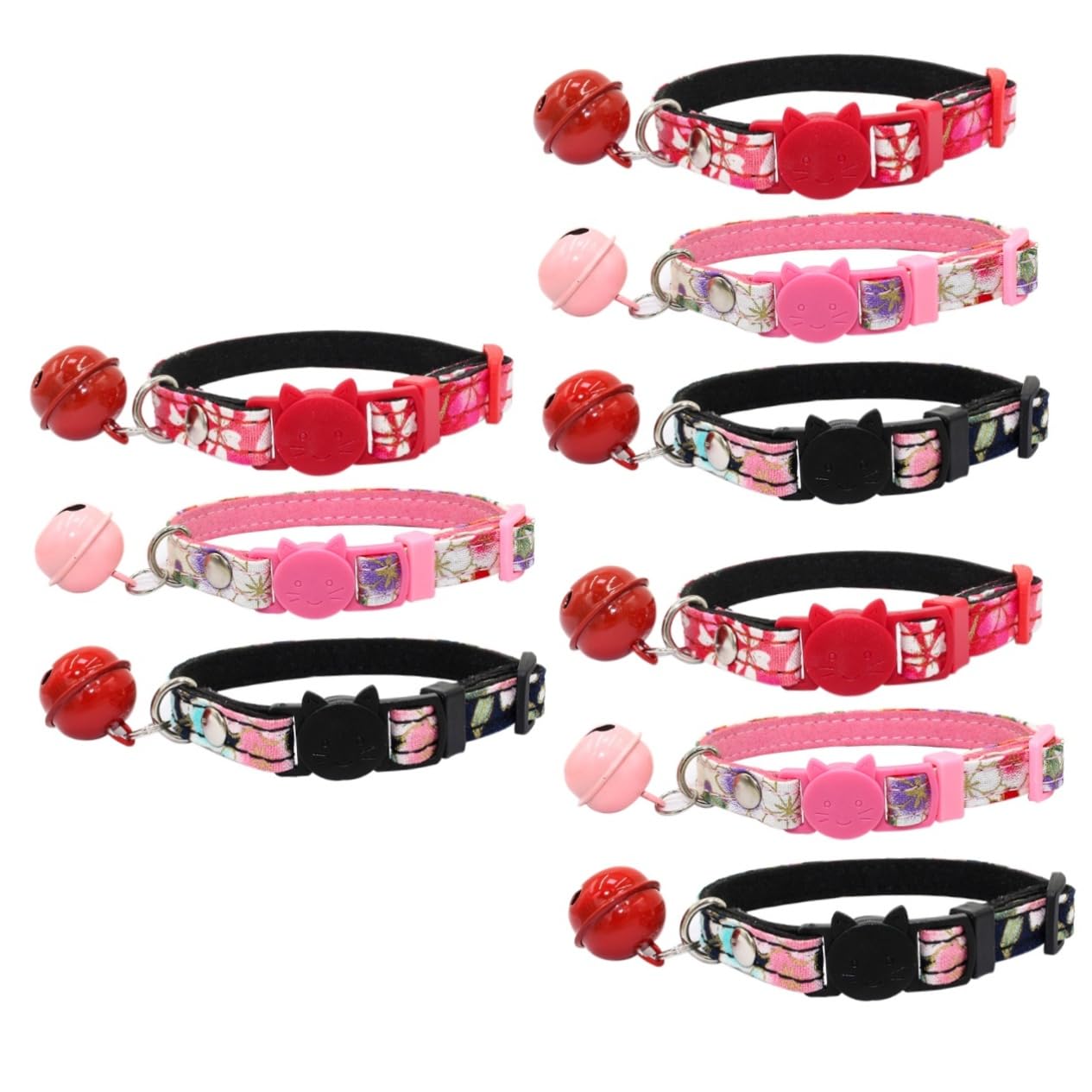 Sosoport 3er-Sets Haustierhalsband Im Blumendesign Katzenhalskette Im Japanischen Stil Mit Sicherheitsschnalle Und Glöckchen Modisches Haustierhalsband Für Hunde Größe S 3 Stück * 3