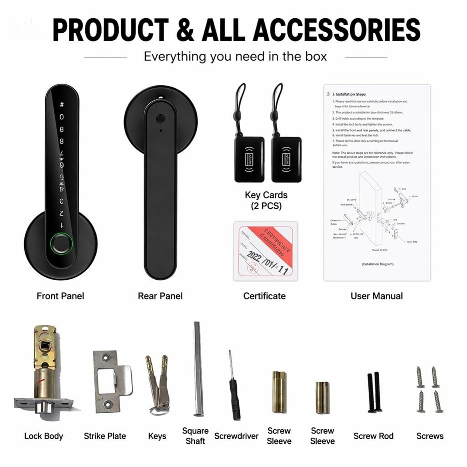 Serrure Connectee 5 en 1 Serrure Empreinte Digitale Inteligente